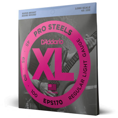 D'Addario EPS170 XL ProSteels Cordes pour guitare basse électrique longue échelle 45-100
