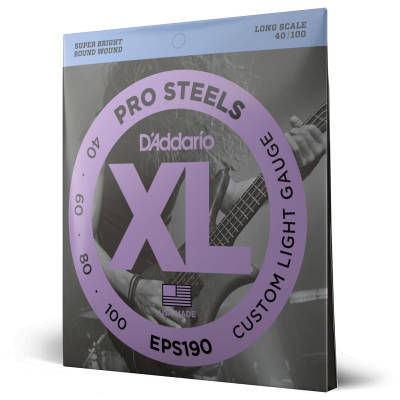 D'Addario EPS190 XL Prosteels Electric Bass Guitar Strings Long Scale 40-100