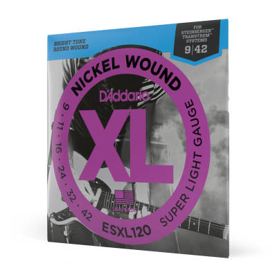 D'Addario ESXL120 Double Ball End Steinberger Electric Guitar Strings Super Light 9-42