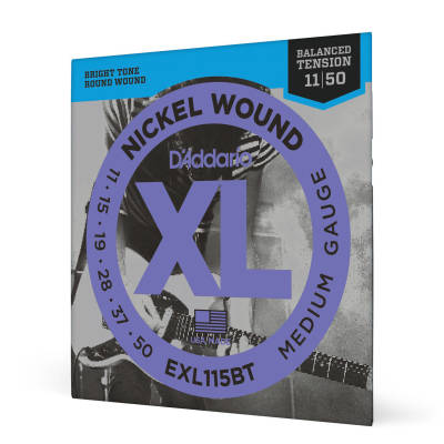 D'Addario EXL115BT EXL Nickel Round Wound Electric Guitar Strings Balanced Blues Jazz Rock 11-50