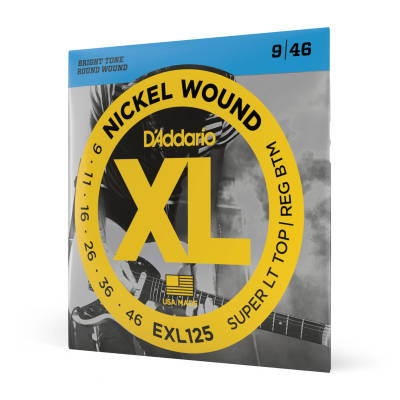D'Addario EXL125 Nickel Wound SUPER L-TOP R-BTM 09-46