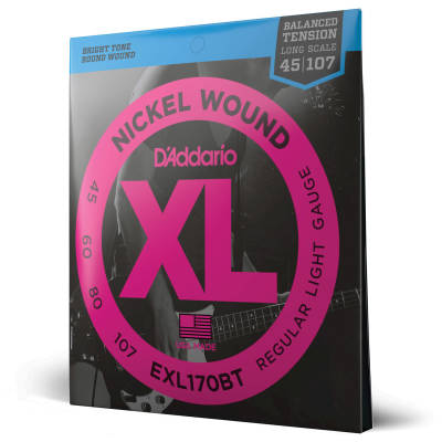 D'Addario Exl170bt xl Tension équilibrée nickel enroule électrique Bass Long Scale 45-107