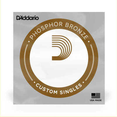 D'Addario PB024 Phosphor Bronze Wound Acoustic Guitar Single String .024