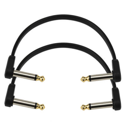 Planet Waves PW-FPRR-206 Flat Patch Cable Right-Angle to Right-Angle 2 Pack - 6"