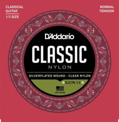 D'Addario EJ27N 1/2 Student Nylon Fractional Classical Guitar Strings Normal Tension
