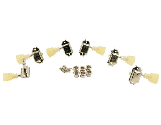 Kluson KD-3-NPKDRSL 3+3 Double Ring Single Line Tuner Set - Nickel