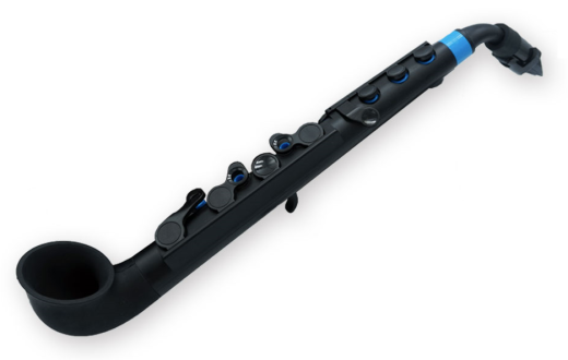Nuvo N520JBBL jSax Saxophone de démarrage incurvé en plastique V2 (noir/bleu)