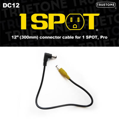 Truetone TT-DC12 12" Male R-Angle To Male Straight Power Adaptor Cable