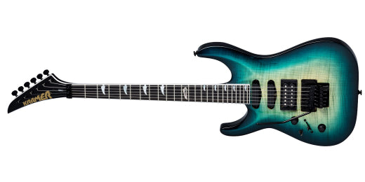 Kramer SM-1 FIGURED Left-Handed Electric Guitar (Caribbean Blue)