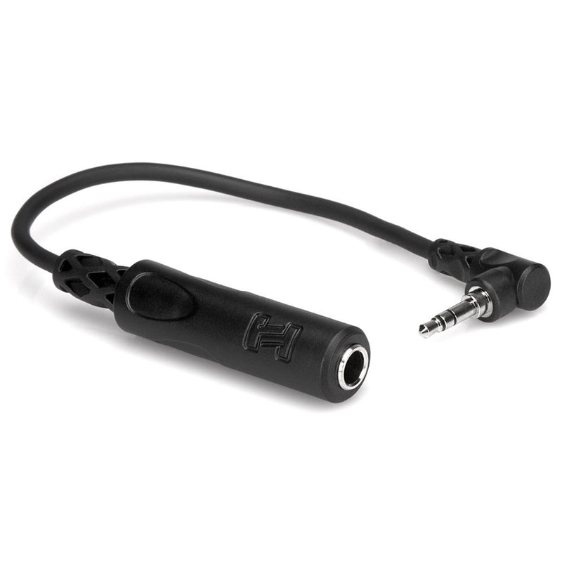 Hosa MHE-100.5 Stereo Mini Angled Male to Stereo 1/4" Female Headphone Extension Cable - 6"