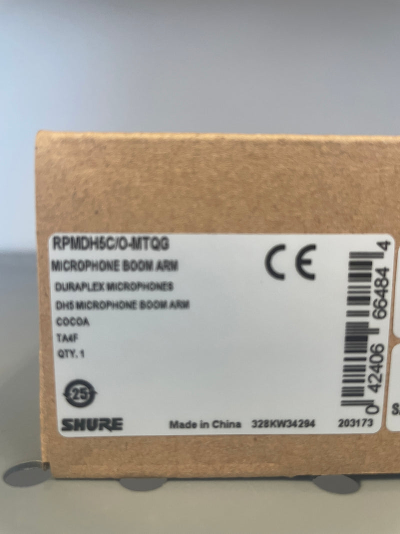 Shure RPMDH5C/O-MTQG Boom Arm and Cable Assembly w/TA4F Connector for DH5 Headset Mic (Cocoa) (DEMO)