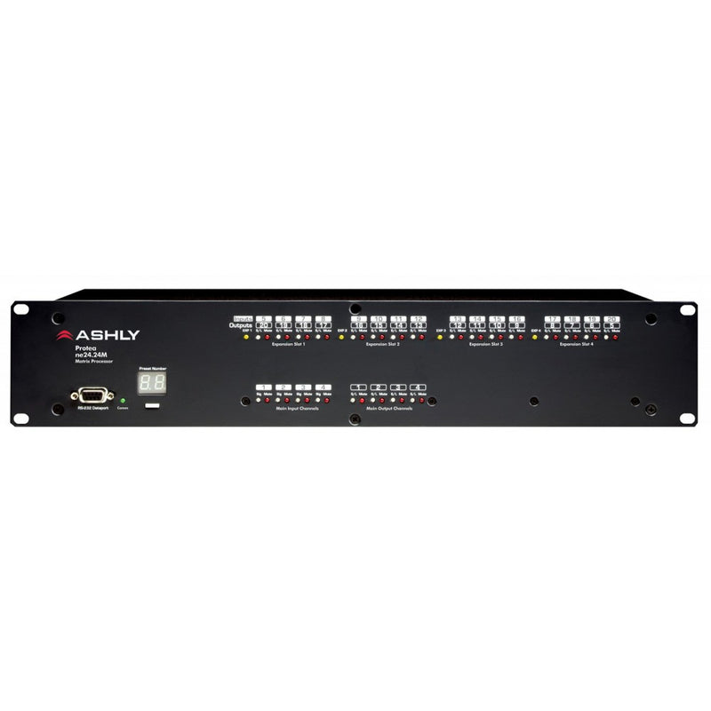 Ashly NE24.24M 4x20 Audio Matrix Processor with Tamper-Proof Operation and System Software for Windows