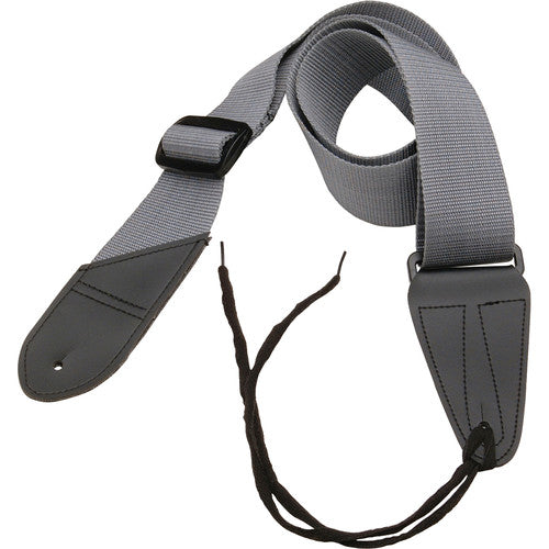 On-Stage GSA10GR Guitar Strap with Leather Ends - Gray