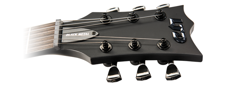 ESP LTD EC-BLACK METAL Guitare électrique Single Cut avec micro Seymour Duncan - Noir satiné