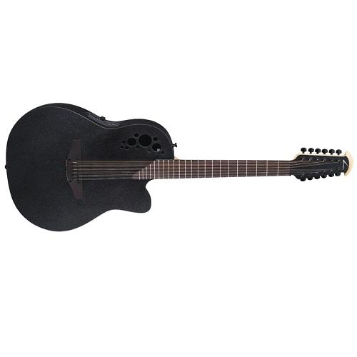 Ovation 2058TX-5 12-String Deep Contour Cutaway Body Acoustic-Electric Guitar - Black