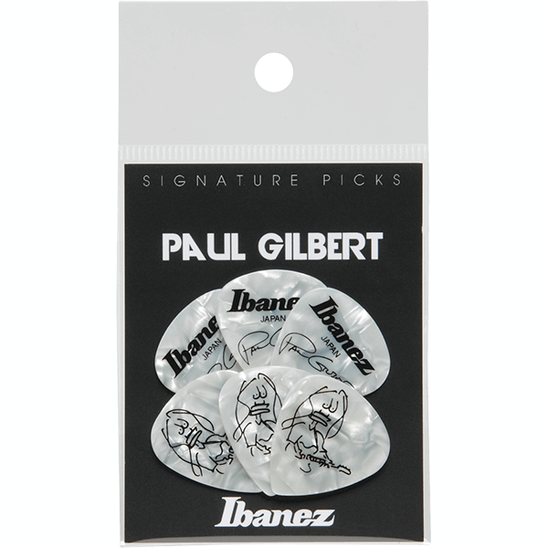 Ibanez B1000PGPW Paul Gilbert Signature Model Heavy Guitar Picks 6 Pack - Blanc nacré