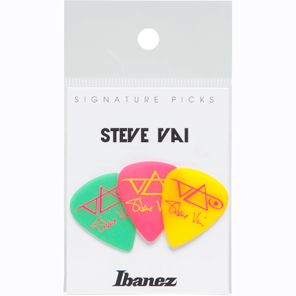 Ibanez B1000SVGPY Steve Vai Signature Model Heavy Guitar Picks 3 Pack - Green/Pink/Yellow