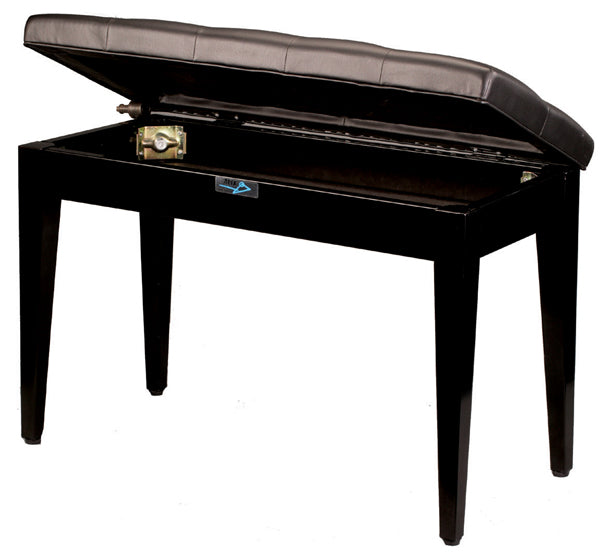 Yorkville PB-3 Deluxe Home Piano Bench With Storage Compartment (Black Gloss Finish)