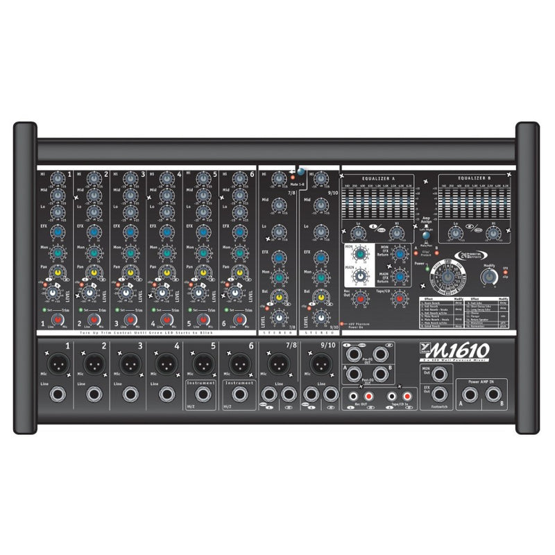 Mélangeur alimenté 10 canaux Yorkville M1610-2 MicroMix Series 1600 W