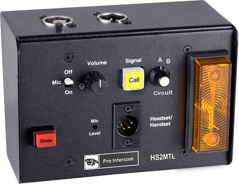 Pro Intercom HS2MTL Station de casque de bureau multi-circuit avec lampe de signalisation au xénon