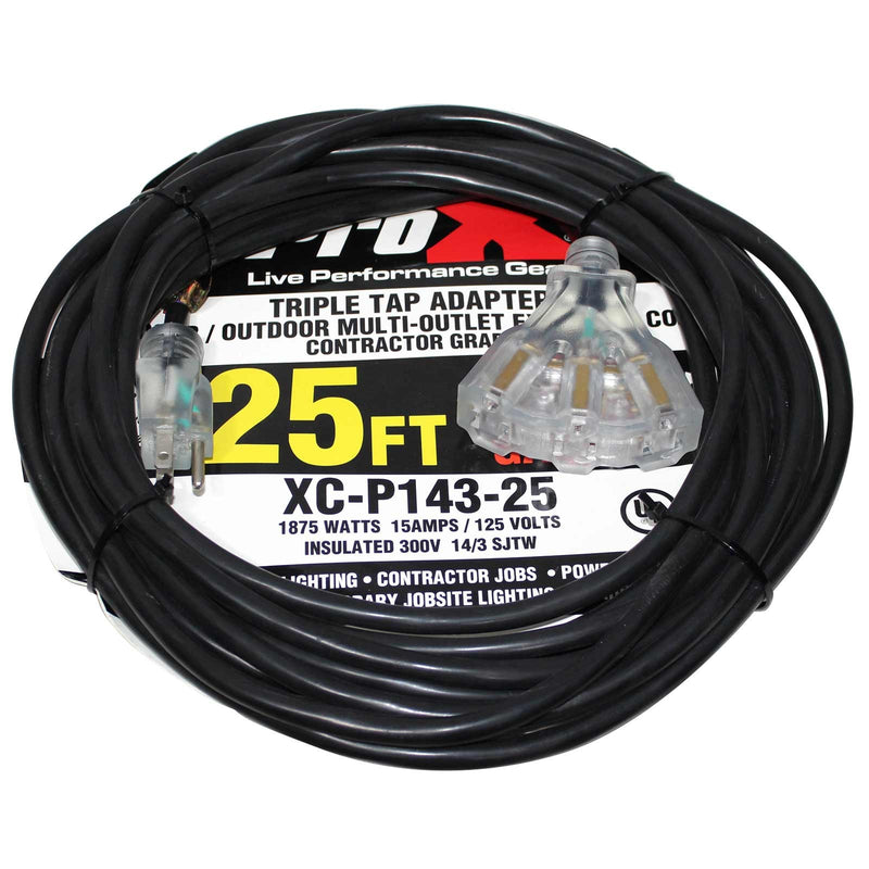 ProX XC-P143-25 25ft 110v To 110v Female Power Cord - Red One Music
