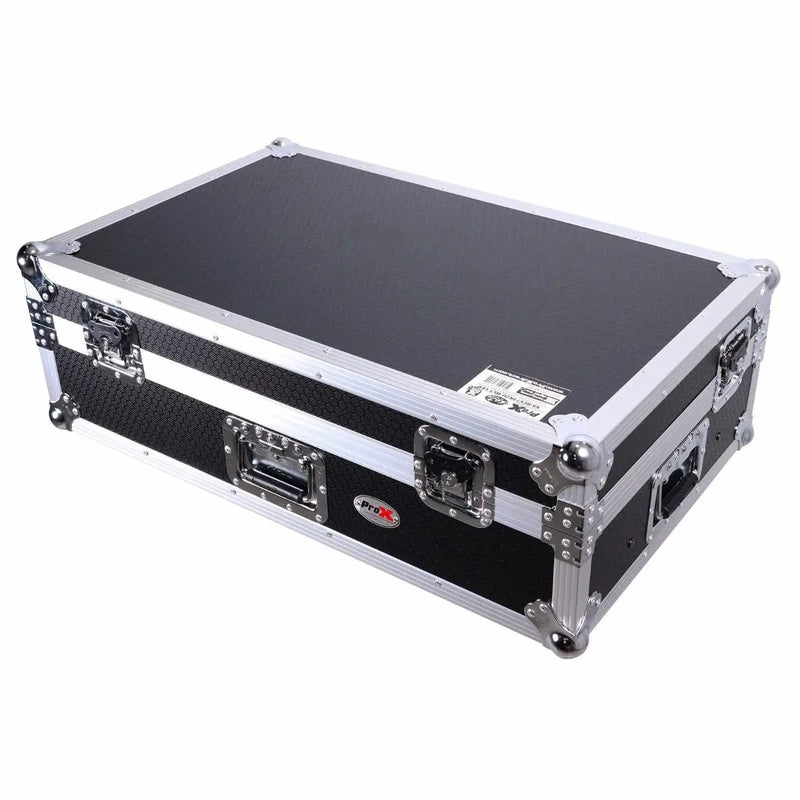 ProX XS-REV71K2U WLTLED Flight Case pour Pioneer DDJ-REV7 & DDJ-1000/SRT avec espace rack 2U/étagère pour ordinateur portable/roues