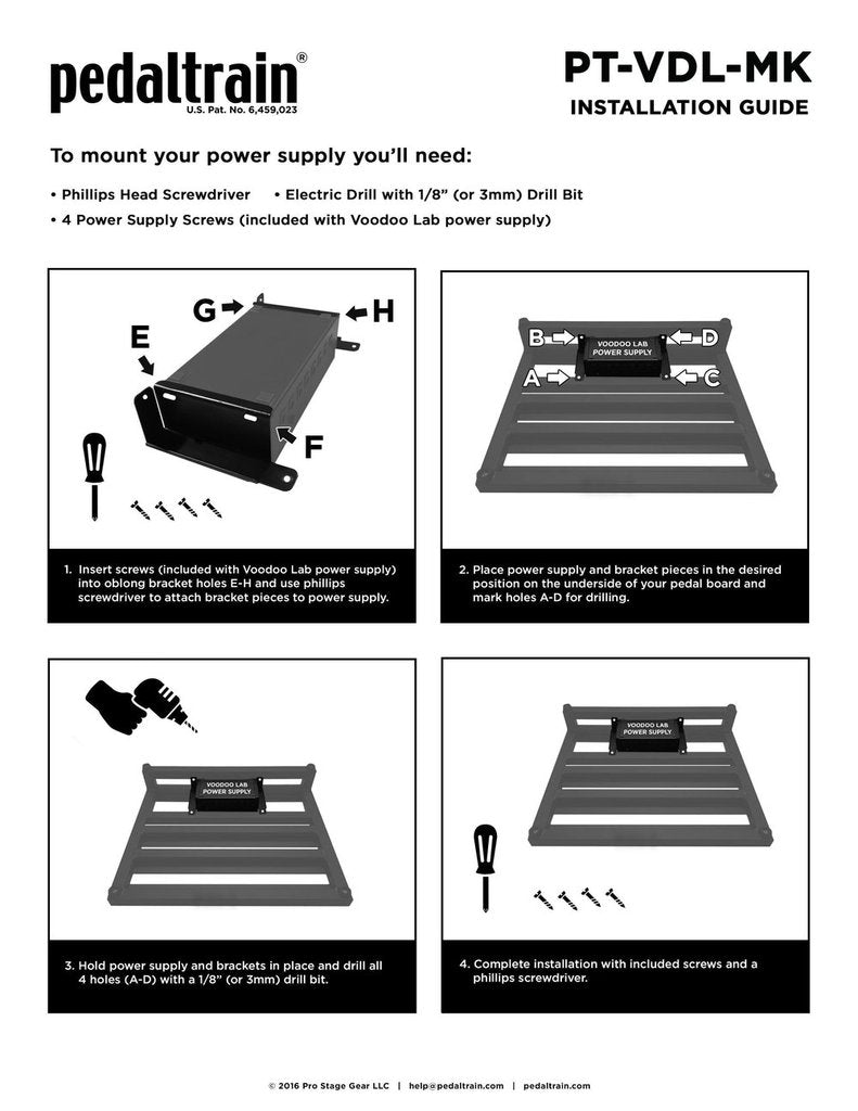 Pedaltrain PT-VDL-MK Kit de montage d'alimentation pour pédale Voodoo Lab