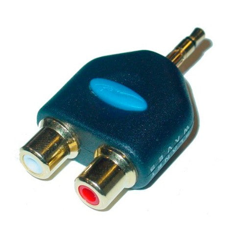 Planet Waves PW-P047D 3.5MM Mini Male Mono To Twin RCA Adapter - Red One Music