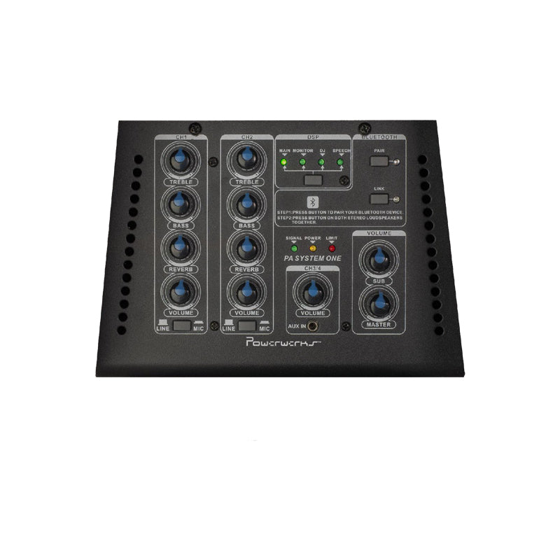 Powerwerks PWRS1 1050 Watt Powered Column Array System w/ Bluetooth & True Stereo Link