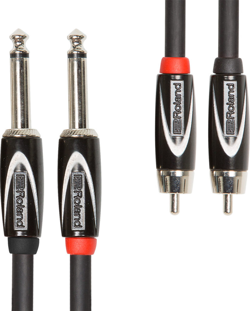 Roland RCC-5-2R28 Dual 1/4" TS - RCA Interconnect Cable (3')