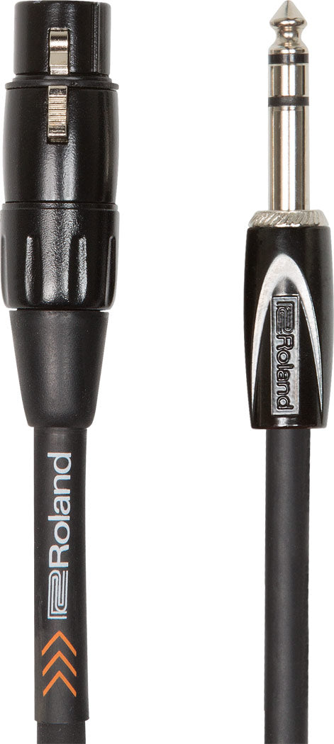 Roland RCC-3-TRXF Black Series 1/4" TRS-M to XLR-F Interconnect Cable - 3'