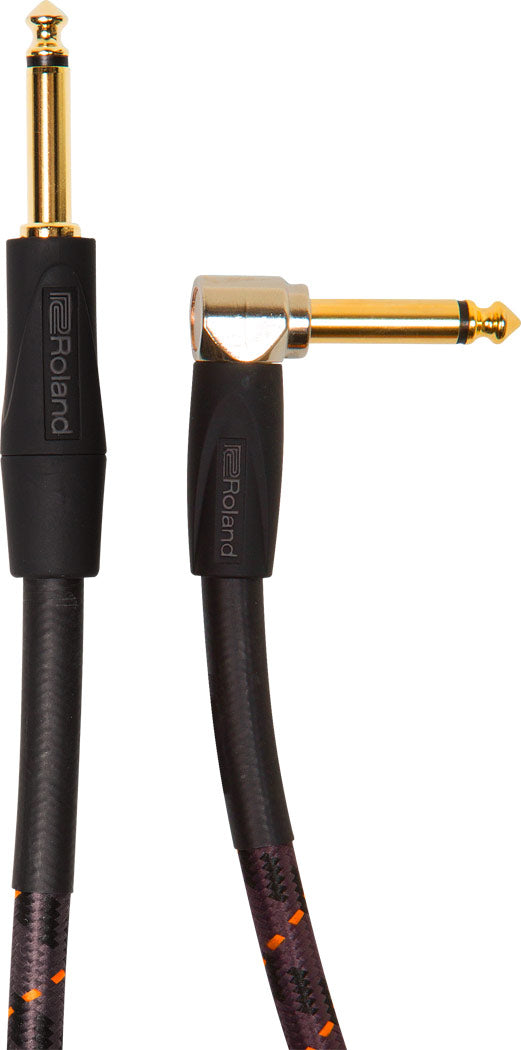 Roland RIC-G20A Gold Series 1/4" to 1/4" Right-Angle Instrument Cable - 20'