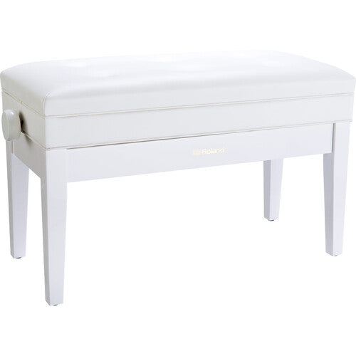 Roland RPB-D400PW Banc de piano duo avec hauteur réglable / siège rembourré / stockage - blanc poli