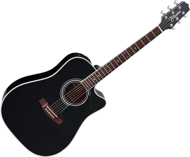 Takamine EF341SC Dreadnought CA Legacy Series - Dreadnought Cutaway Acoustic-Electric Guitar - Black