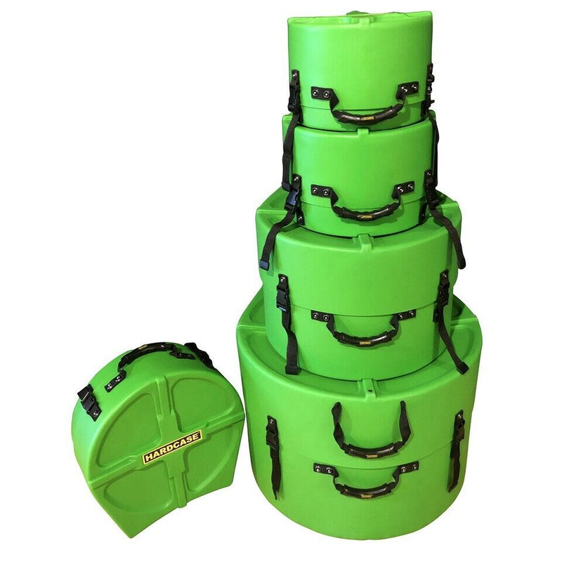 Hardcase HPROCKFUS2LG 5 Piece Rock/Fusion2 Drum Case Set (Light Green)