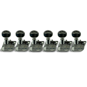 Kluson KRF-6BX-C Revolution Series Tuning Machines, F-Mount 6-In-Line w. Staggered Posts - Chrome