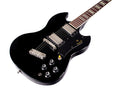 Guild NEWARK S-100 Polara Guitare électrique double pan coupé avec Guild Humbuckers - Noir