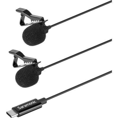 Saramonic LAVMICRO-U3C Dual Omnidirectional Lavalier Microphones w/ USB Type-C Connector for Android Devices (19.6' Cable)