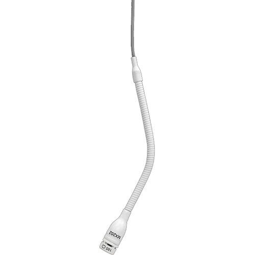 Shure MX202WP-A/MS Microflex Overhead Mini-Shotgun Microphone with Plate Mount and Screw Terminals Connector - White