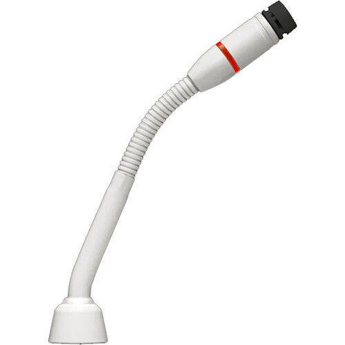 Shure MX405WRLP/N 5" Shock-Mounted Gooseneck Mic with No Capsule No Preamp & Red LED Ring on Top - White