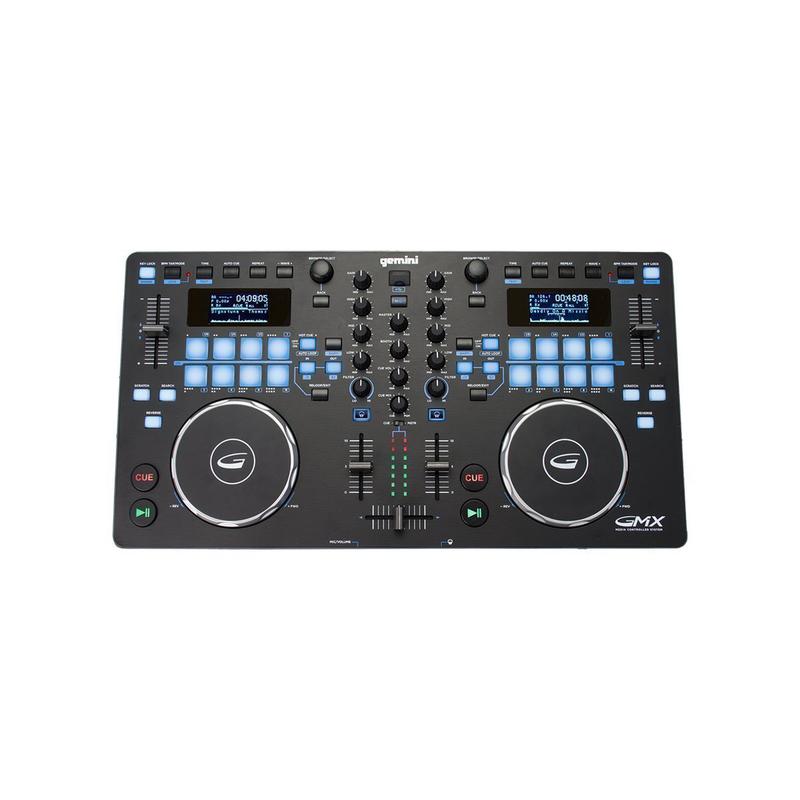 Gemini GMX Professional 2-Channel Media Controller System with Touch-Sensitive Jog Wheels