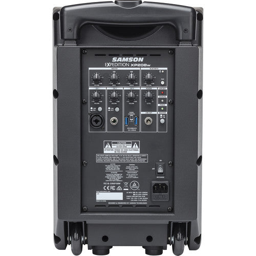 Samson EXPEDITION XP208W 8" 2-Way 200W Portable Bluetooth-Enabled PA System with Wireless Handheld Microphone - Red One Music