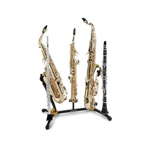 Hercules Ds538B Duo Altotenor Sax Stand W 2 Clarinetflute Pegs And 1 Soprano Sax Peg - Red One Music