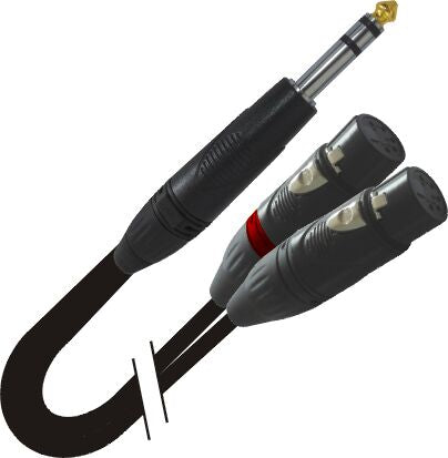 ProX XC-SYXF10 10 Ft. High Performance Y Cable 1/4" TRS-M Stereo to Dual XLR-F