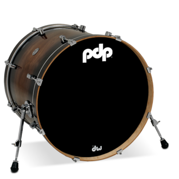 PDP PDCMX1822KKWC Concept Maple Exotic Bass Drum (Charcoal Burst Over Walnut) - 18" x 22"