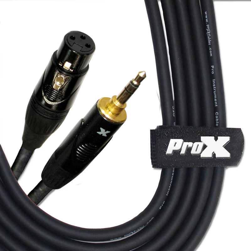ProX XC-MXF05 Unbalanced 3.5mm TRS-M Mini to XLR3-F High Performance Audio Cable - 5 Ft.
