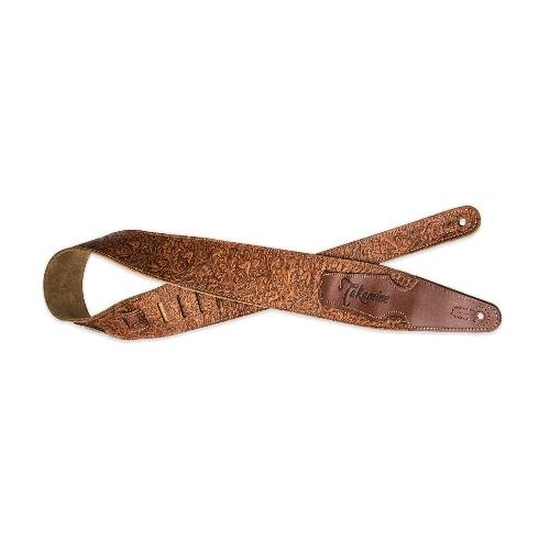 Takamine Tks317F Strap For Guitars Brown Leather - Red One Music