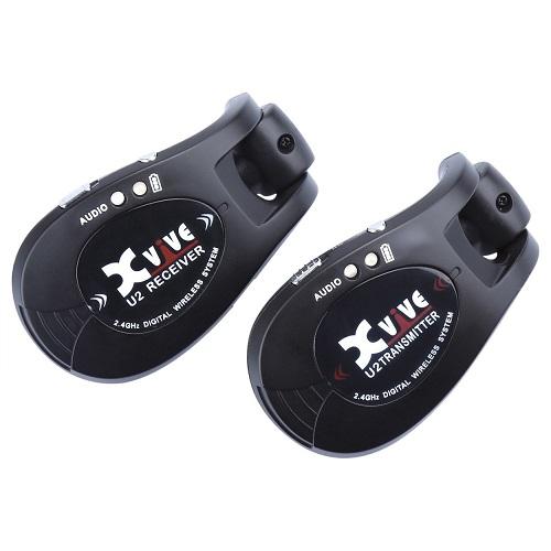 Xvive U2 Black Rechargeable 24Ghz Wireless Guitar System - Red One Music