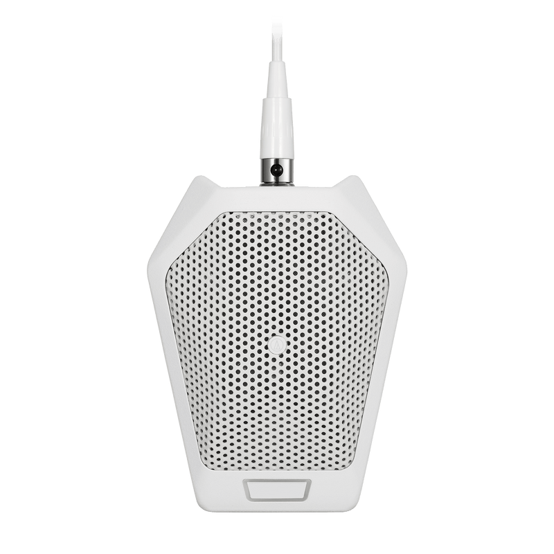 Audio-Technica U891RWB Microphone de surface cardioïde avec lumière LED et interrupteur - Blanc