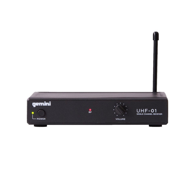 Gemini UHF-01M Single Channel Wireless System, Includes UHF Receiver and Handheld Microphone